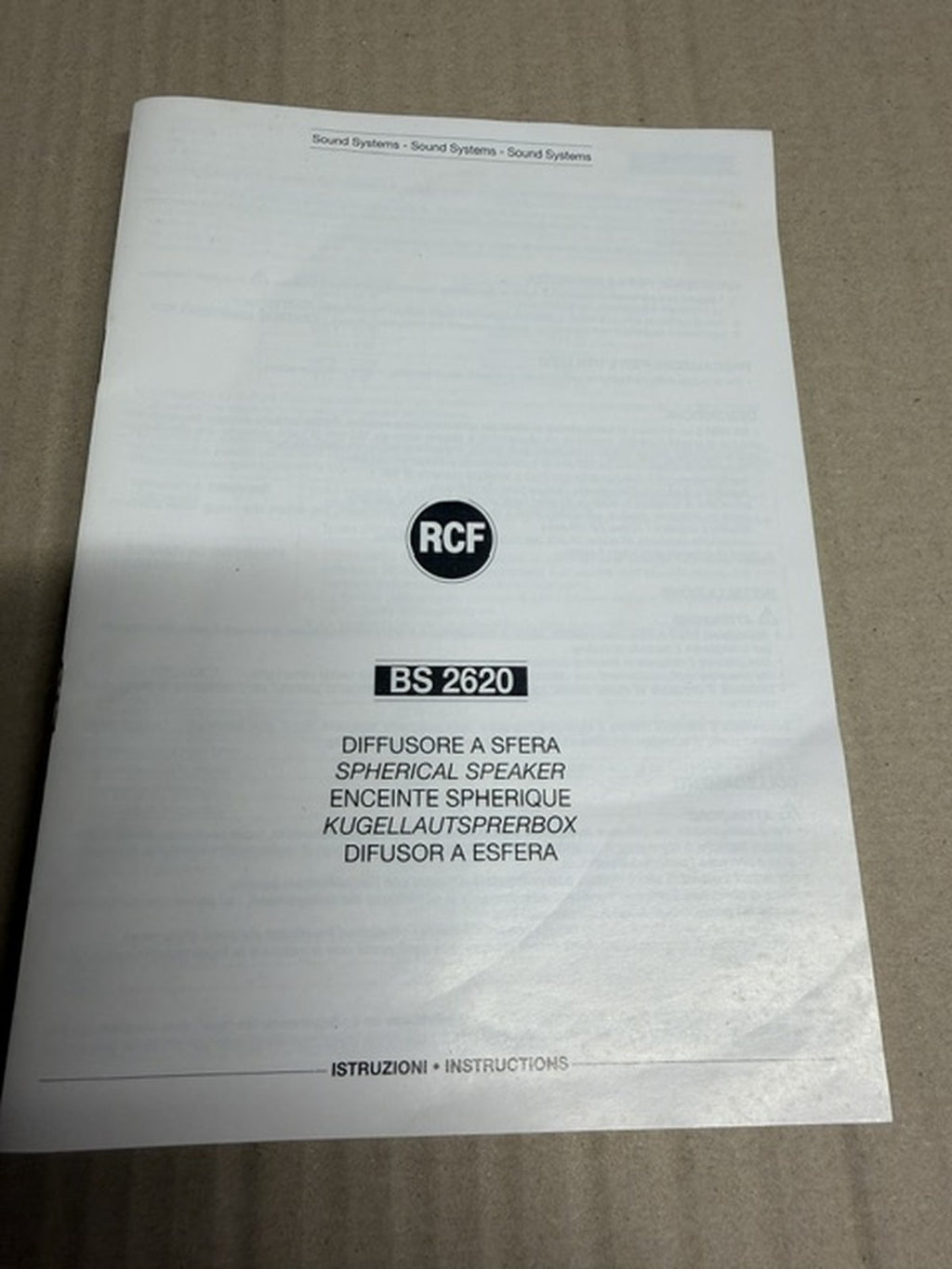 RCF BS 2620 diffusore a sfera sospeso 20W linea 100V bianco nuovo IP552