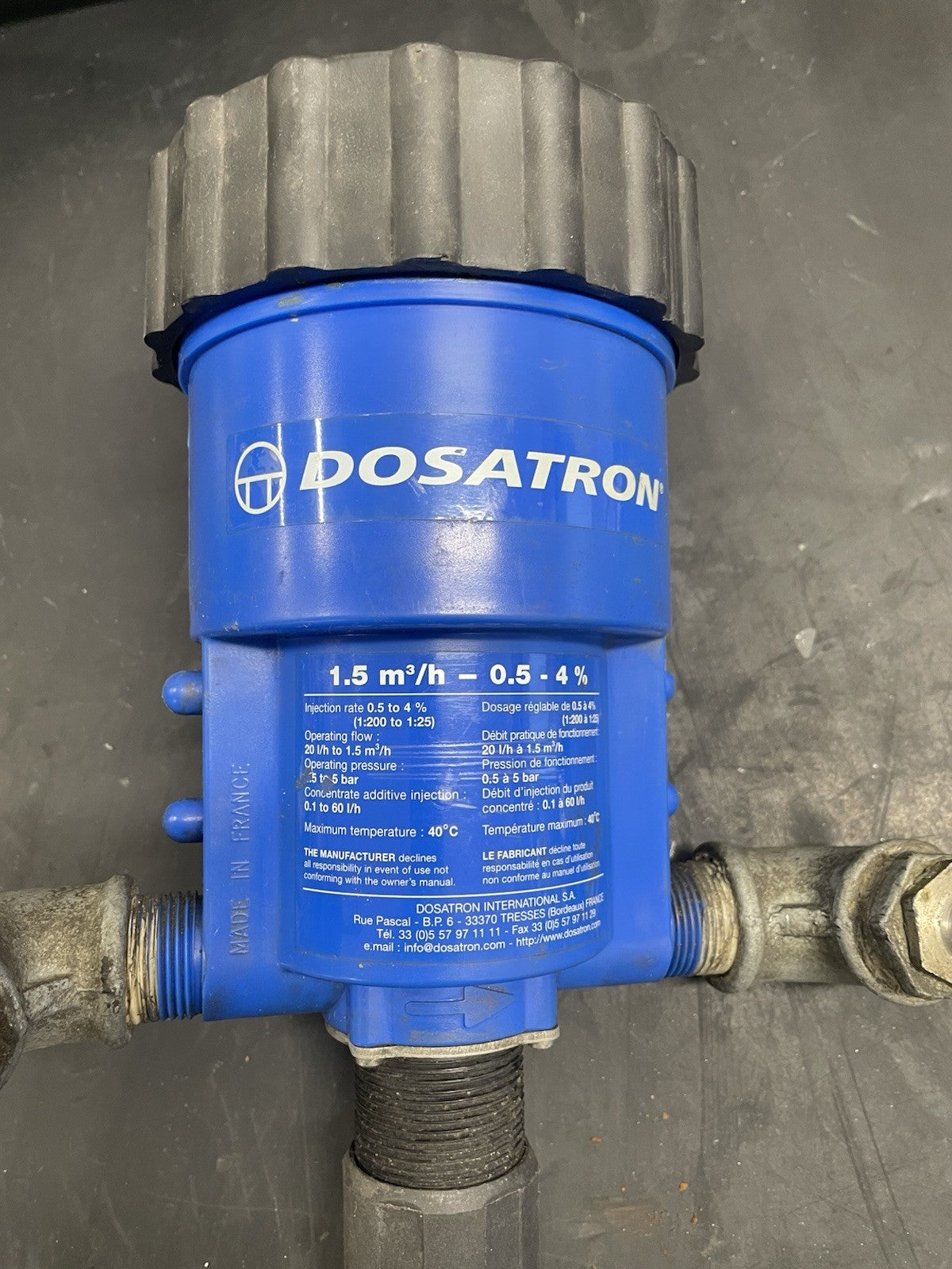 Dosatron D400REVF Pompa Dosatrice Proporzionale 0,5-4% 1,5 m³/h1