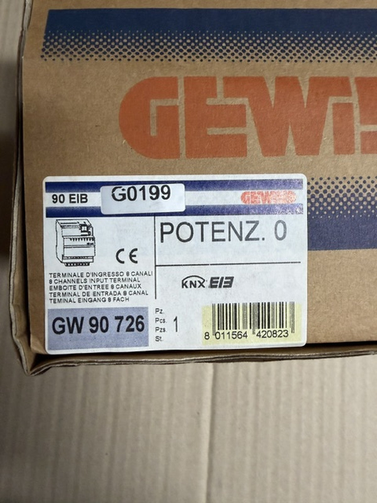 Gewiss GW90726 ingresso binario 8 canali 10V KNX EIB guida DIN nuovo1
