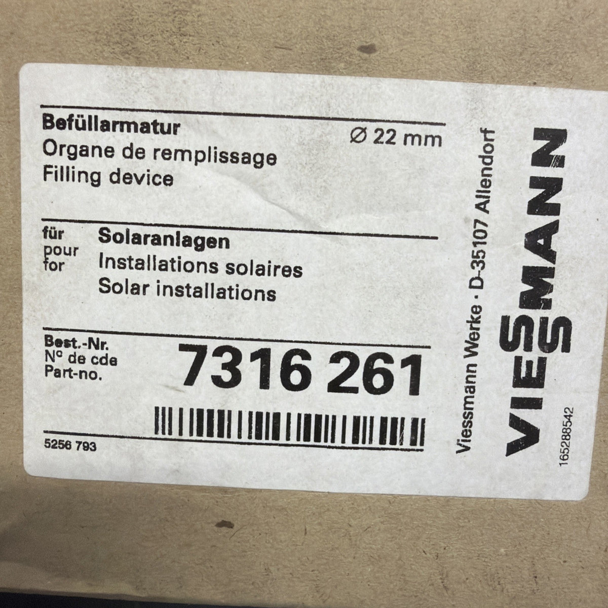 Viessmann 7316261 Rubinetto di Riempimento Svuotamento Solare1
