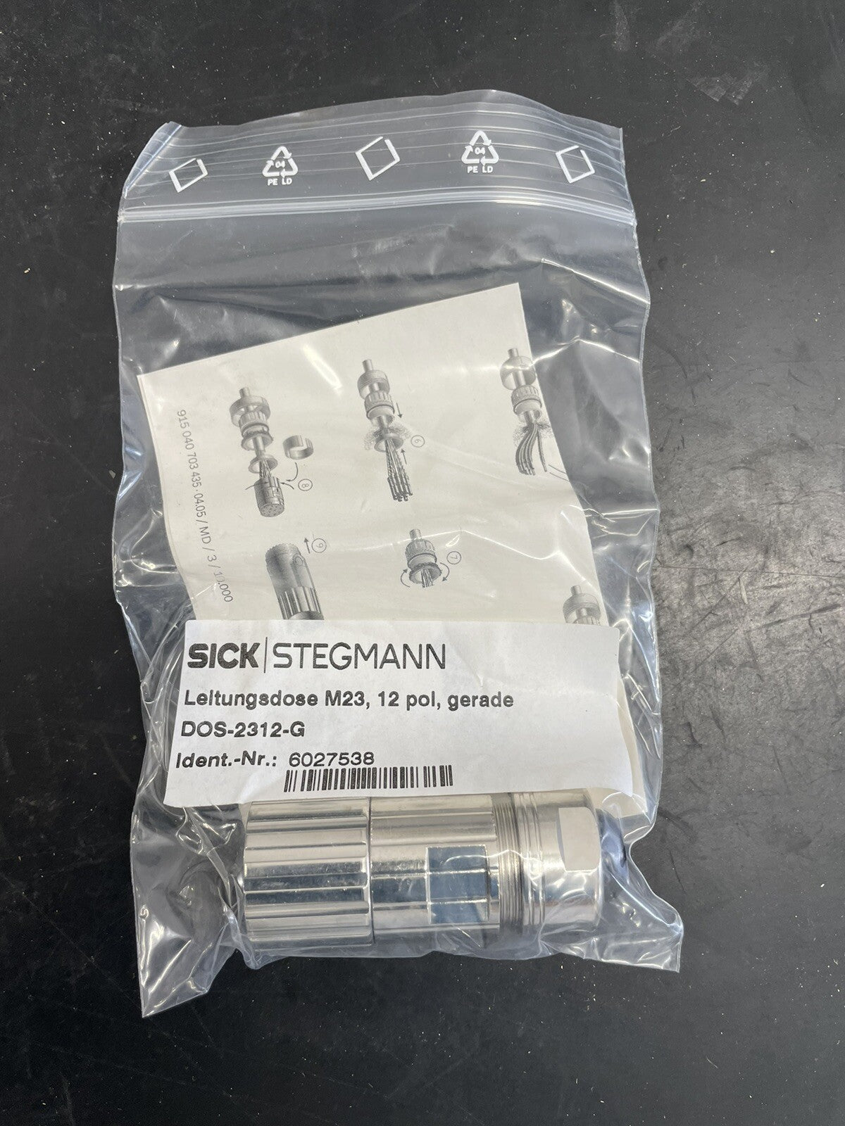 Sick DOS-2312-G 6027538 Connettore M23 12 Poli Diritto per Encoder DRS610