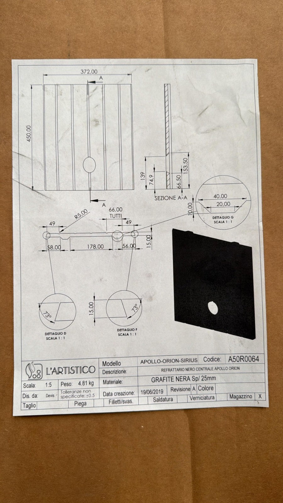 L'Artistico A50R0064 Refrattario Grafite Centrale Apollo Orion Sirius1