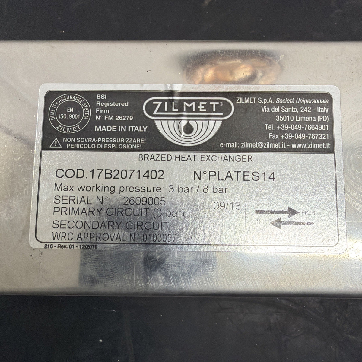 Zilmet 17B2071402 Scambiatore 14 Piastre Filettato Compatibile Vaillant2