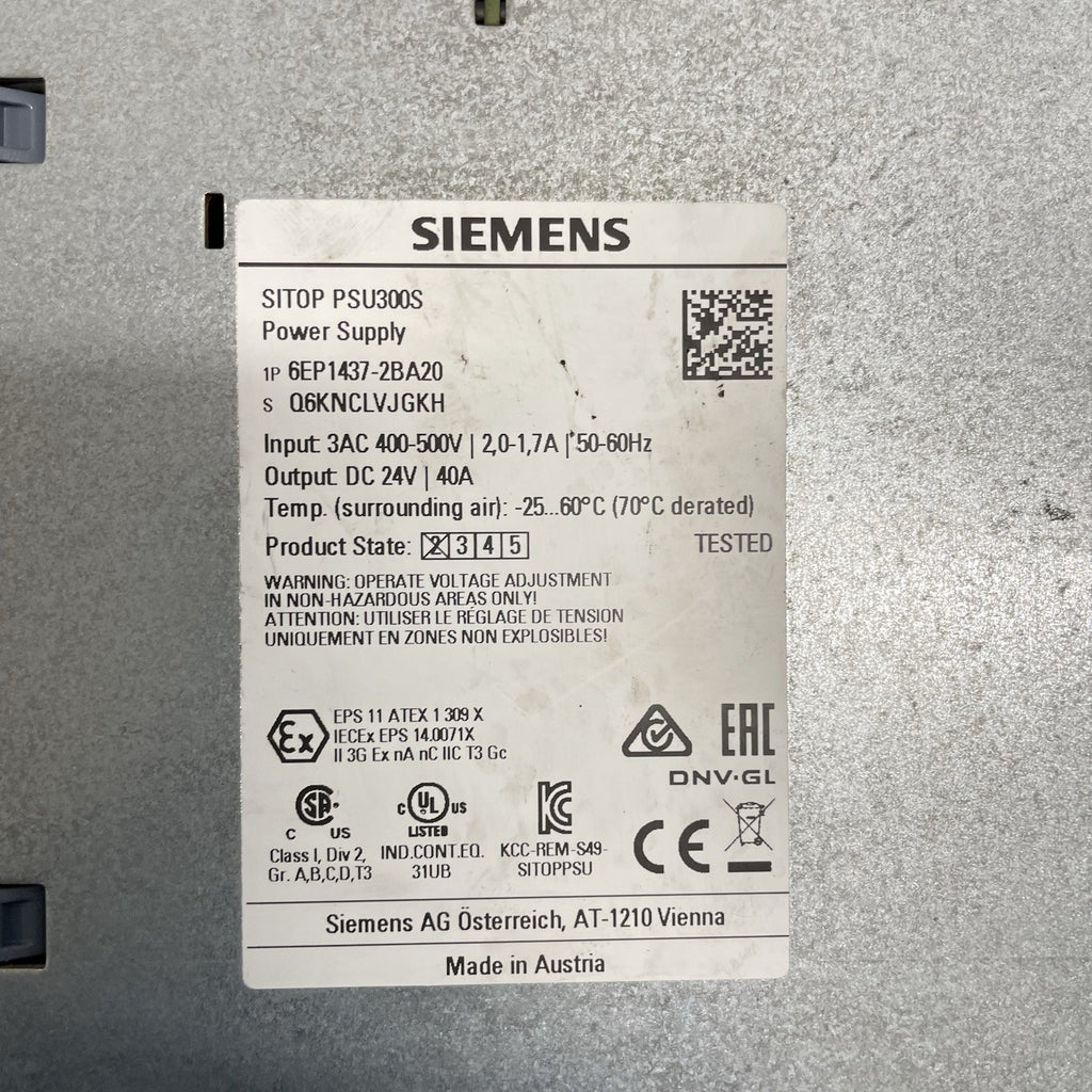 Siemens 6EP1437-2BA20 SITOP PSU300S Alimentatore 24V 40A1