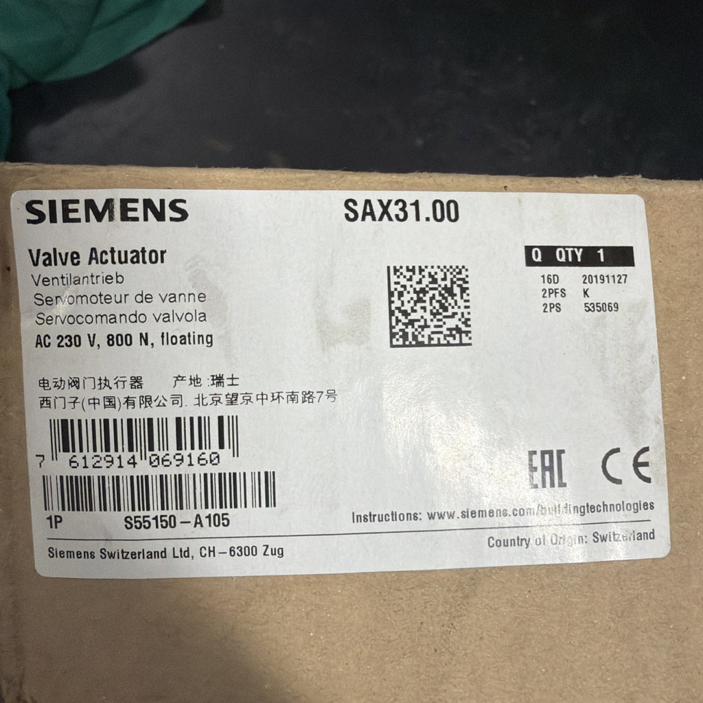 Siemens SAX31.00 Servomotore Valvola 800N 20 mm 230V2