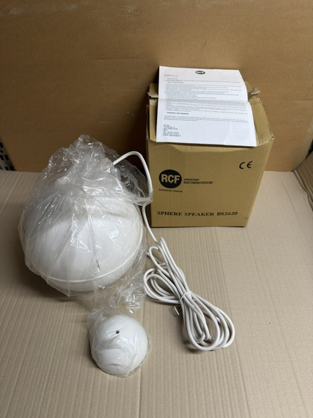 RCF BS 2620 diffusore a sfera sospeso 20W linea 100V bianco nuovo IP550