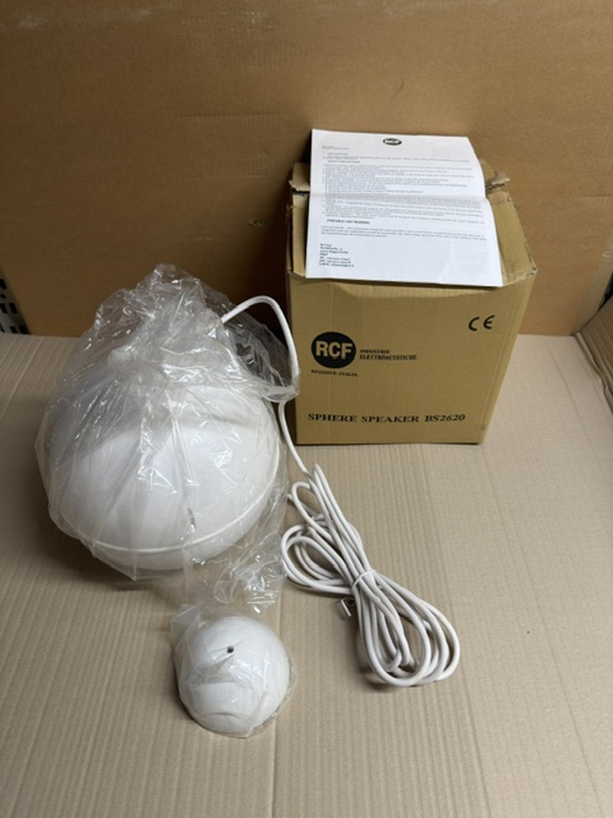 RCF BS 2620 diffusore a sfera sospeso 20W linea 100V bianco nuovo IP550