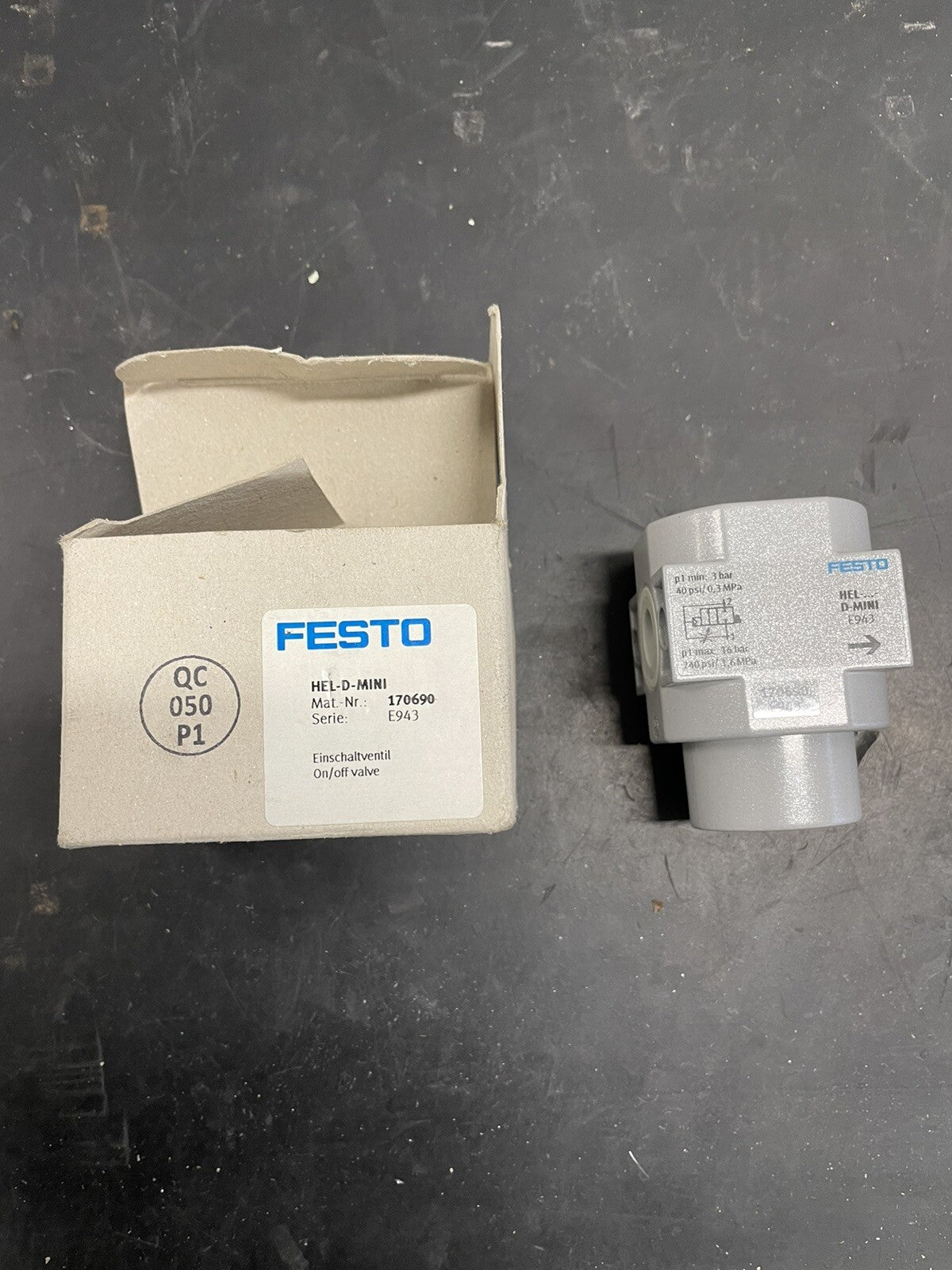 Festo HEL-D-MINI 170690 Valvola di Inserimento On/Off Nuova0