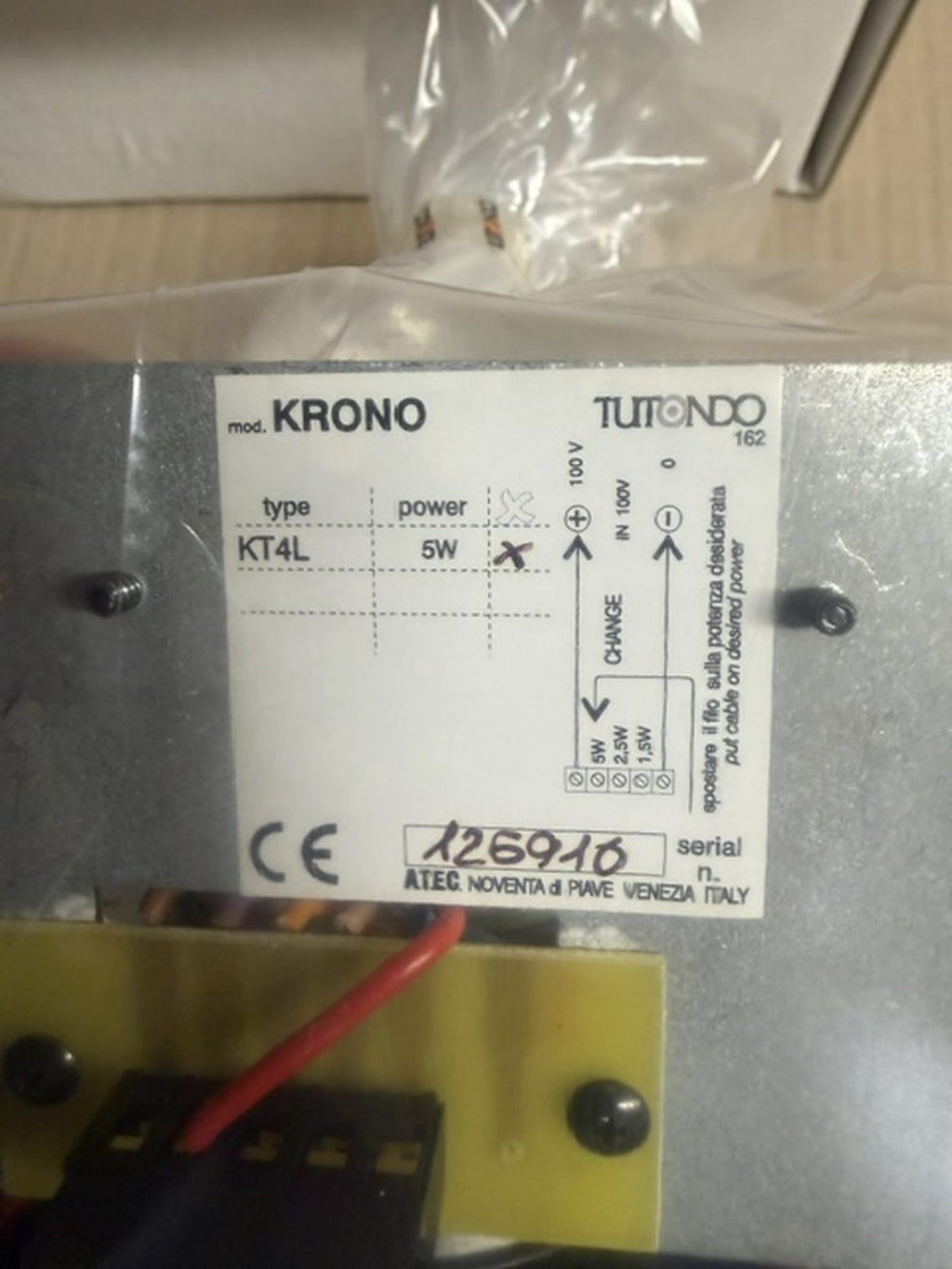 Tutondo Krono KT4LB diffusore da incasso tondo 5W linea 100V bianco nuovo2