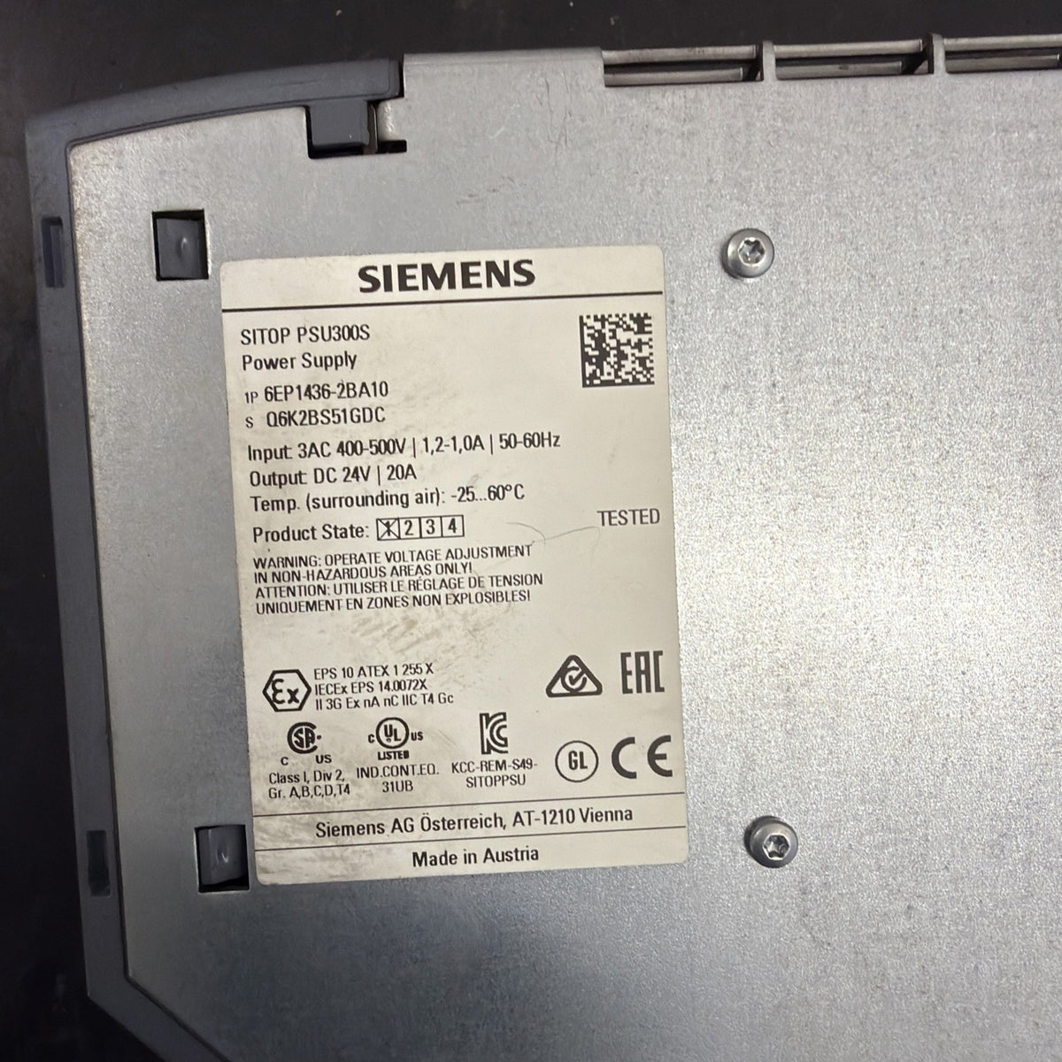 Siemens 6EP1436-2BA10 SITOP PSU300S Alimentatore Trifase 24V 20A1