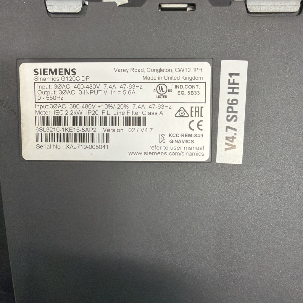 Siemens SINAMICS G120C DP 6SL3210-1KE15-8AP2 Inverter 2,2 kW1