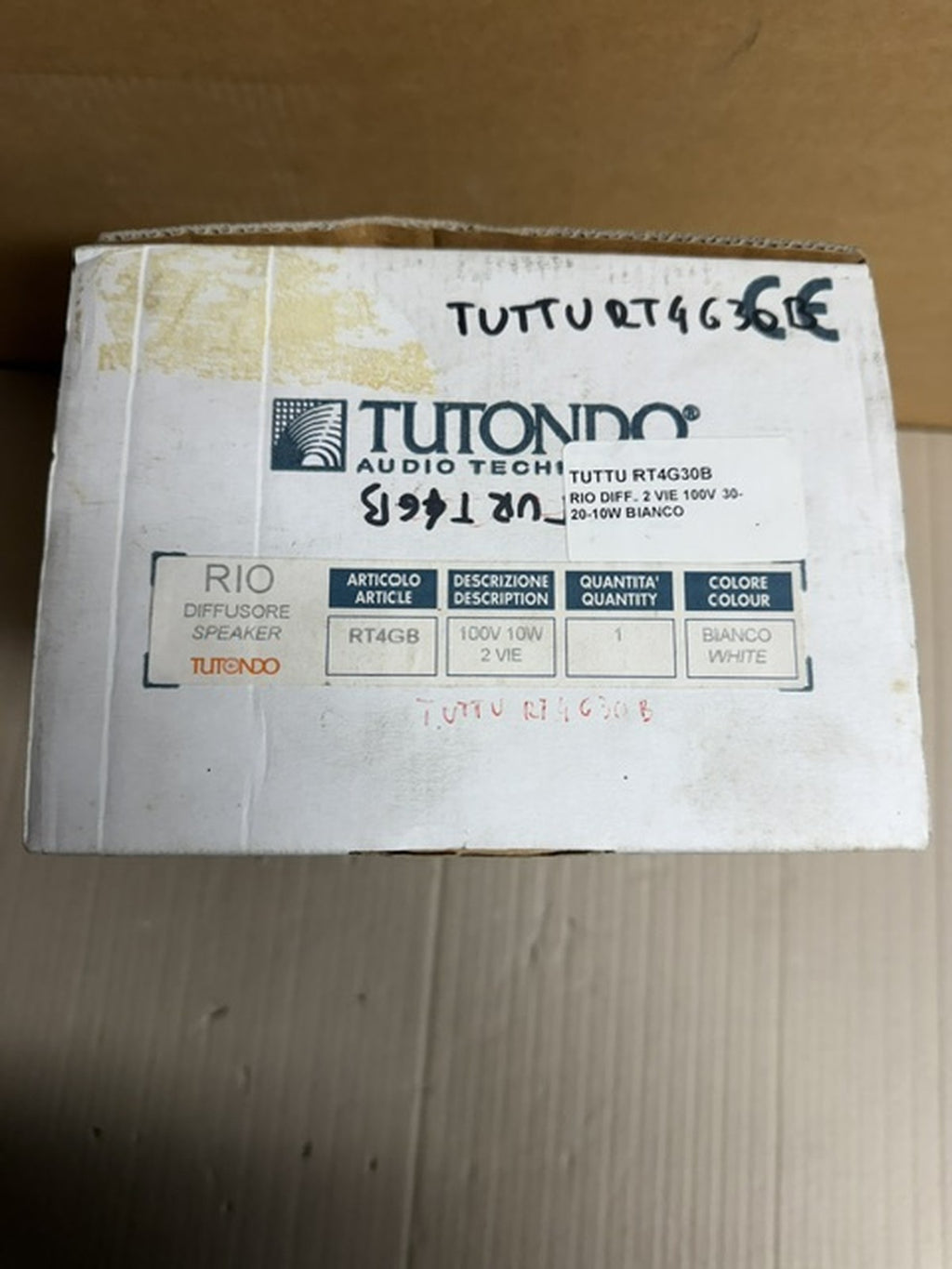 Tutondo Rio RT4GB diffusore 2 vie 10W linea 100V parete scaffale bianco6