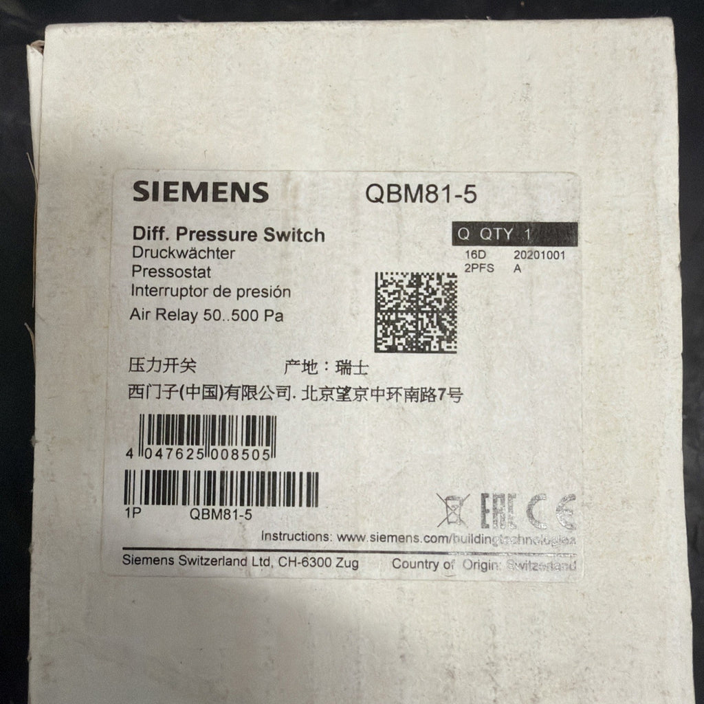Siemens QBM81-5 Sensore Pressione Differenziale Aria Nuovo3