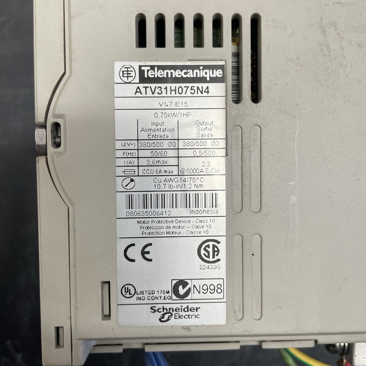 Schneider Telemecanique ATV31H075N4 Inverter Trifase 0,75 kW 1HP1