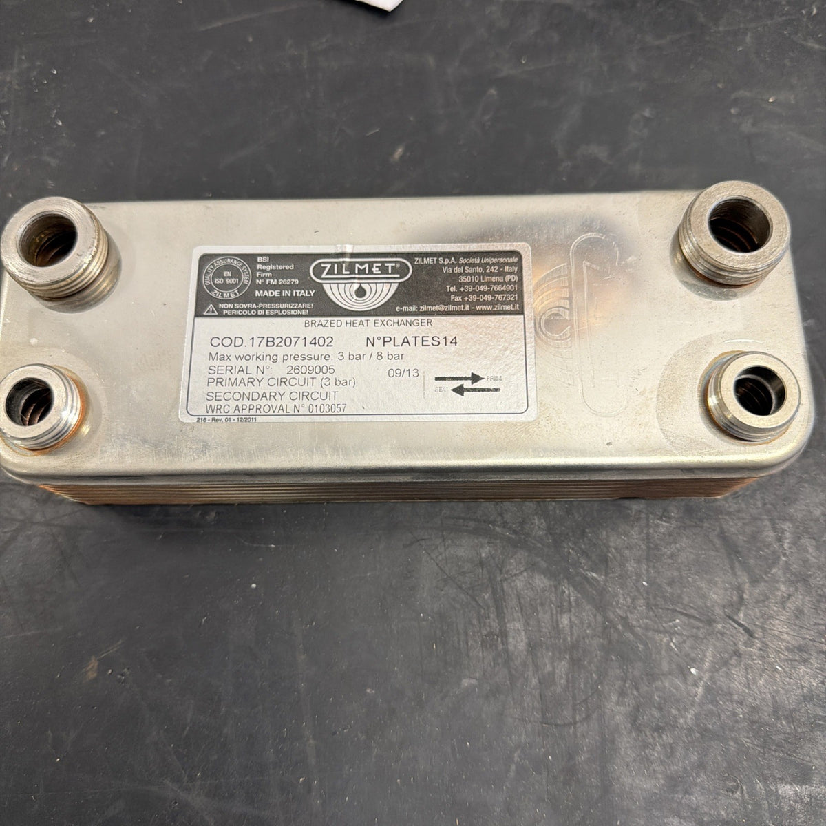 Zilmet 17B2071402 Scambiatore 14 Piastre Filettato Compatibile Vaillant0