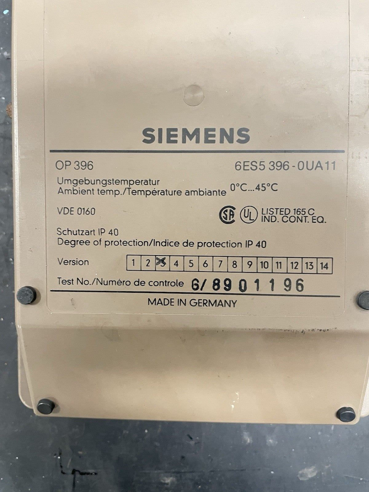 Siemens OP396 6ES5396-0UA11 Pannello Operatore SIMATIC1