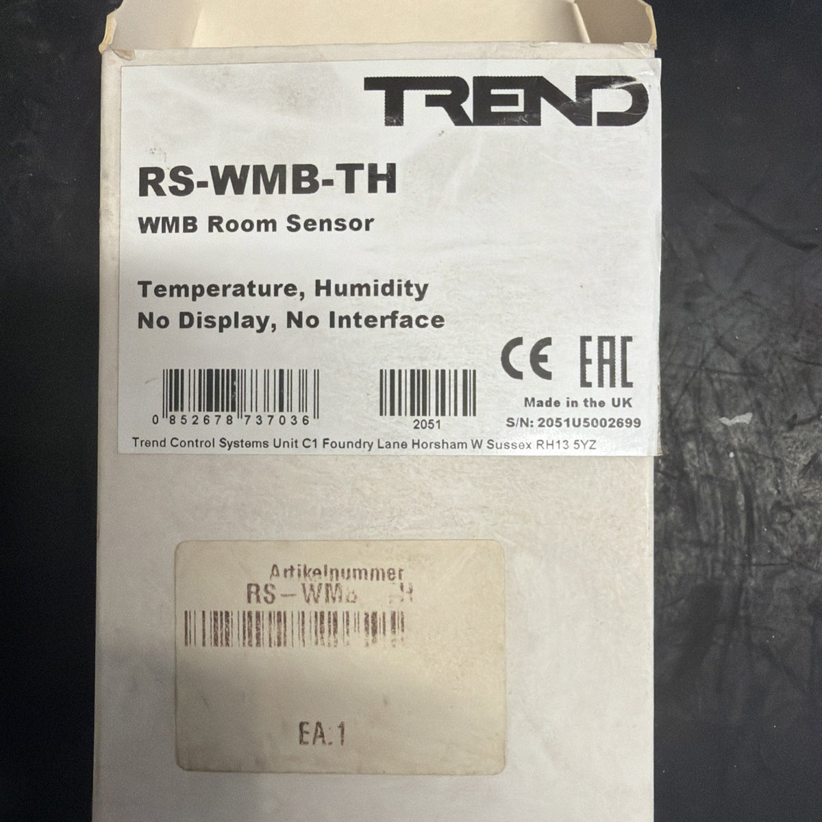 Trend RS-WMB-TH Sensore Ambiente Temperatura Umidità a Parete2