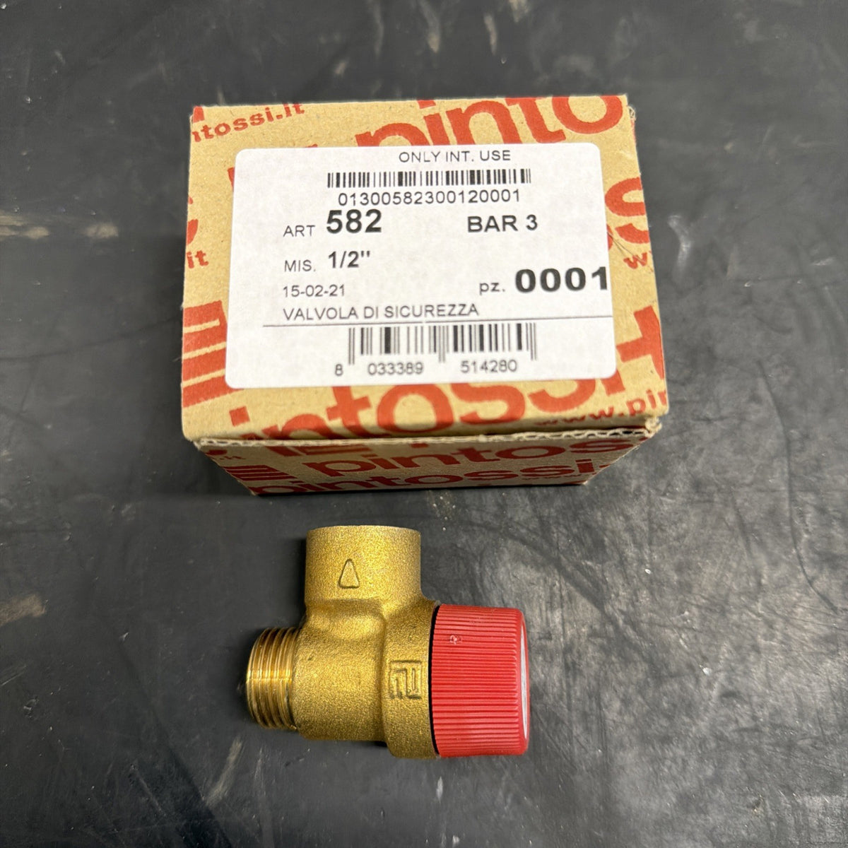 Pintossi Valvola di Sicurezza 1/2" M/F 3 bar Caldaia0