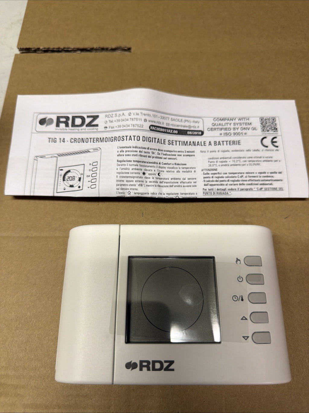 RDZ TIG 14 Cronotermoigrostato Digitale Settimanale a Batterie1