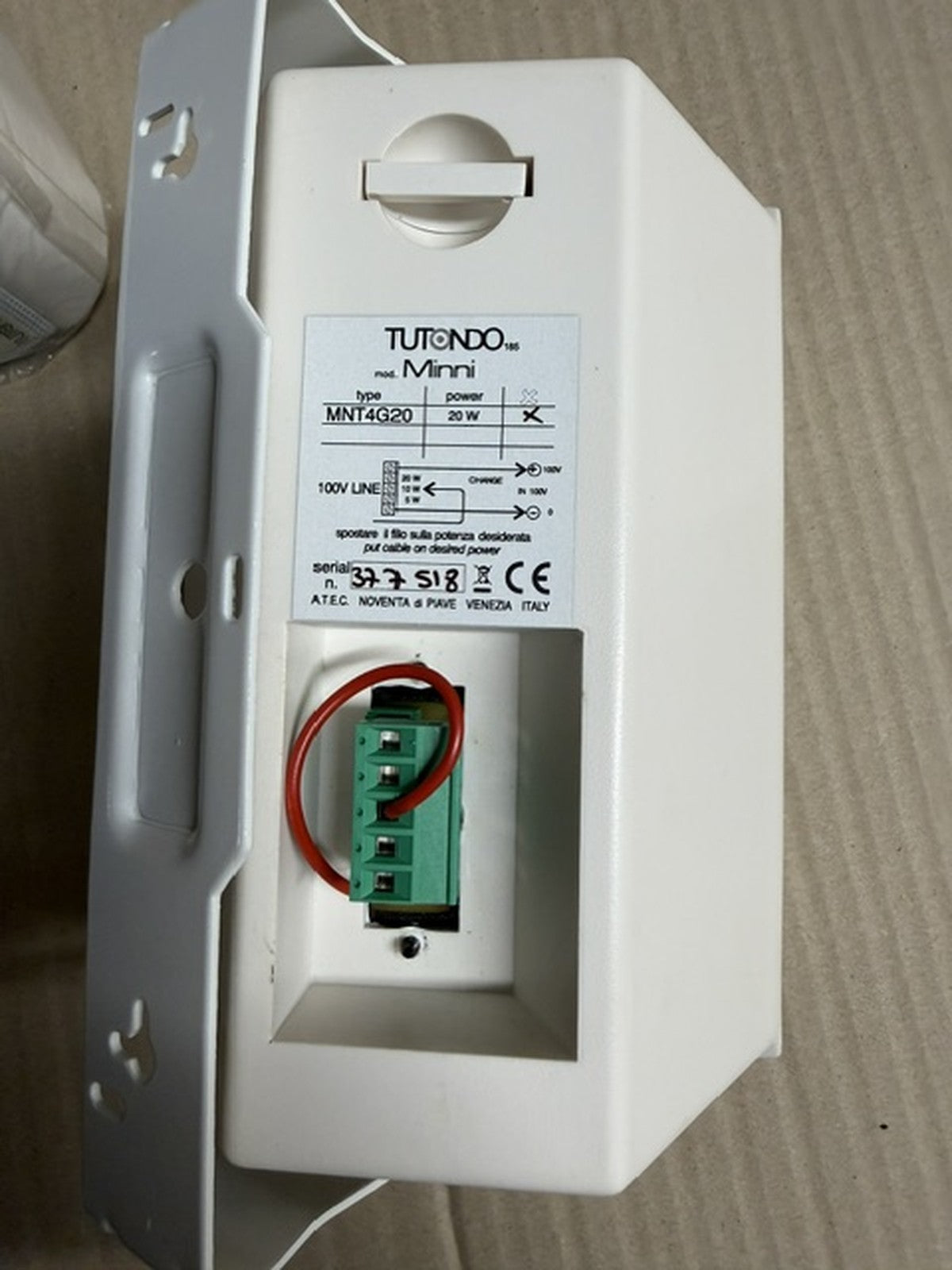 Tutondo Minni MNT4G20B coppia diffusori 2 vie 20W linea 100V parete bianchi4