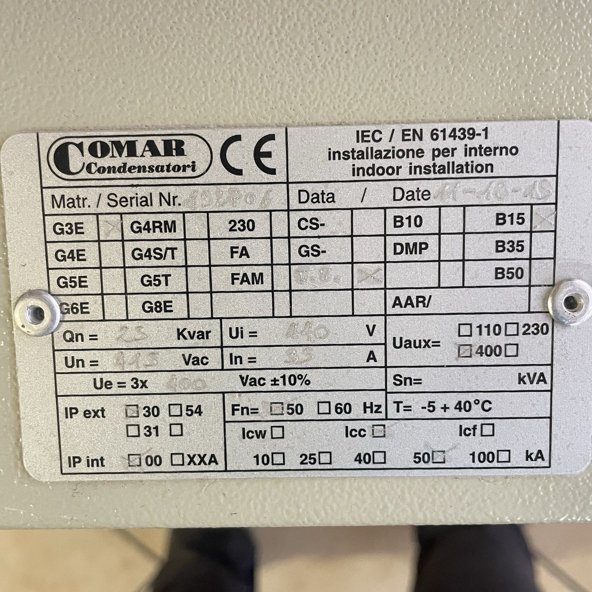 Comar G3E Quadro di Rifasamento Compensazione Energia Reattiva1