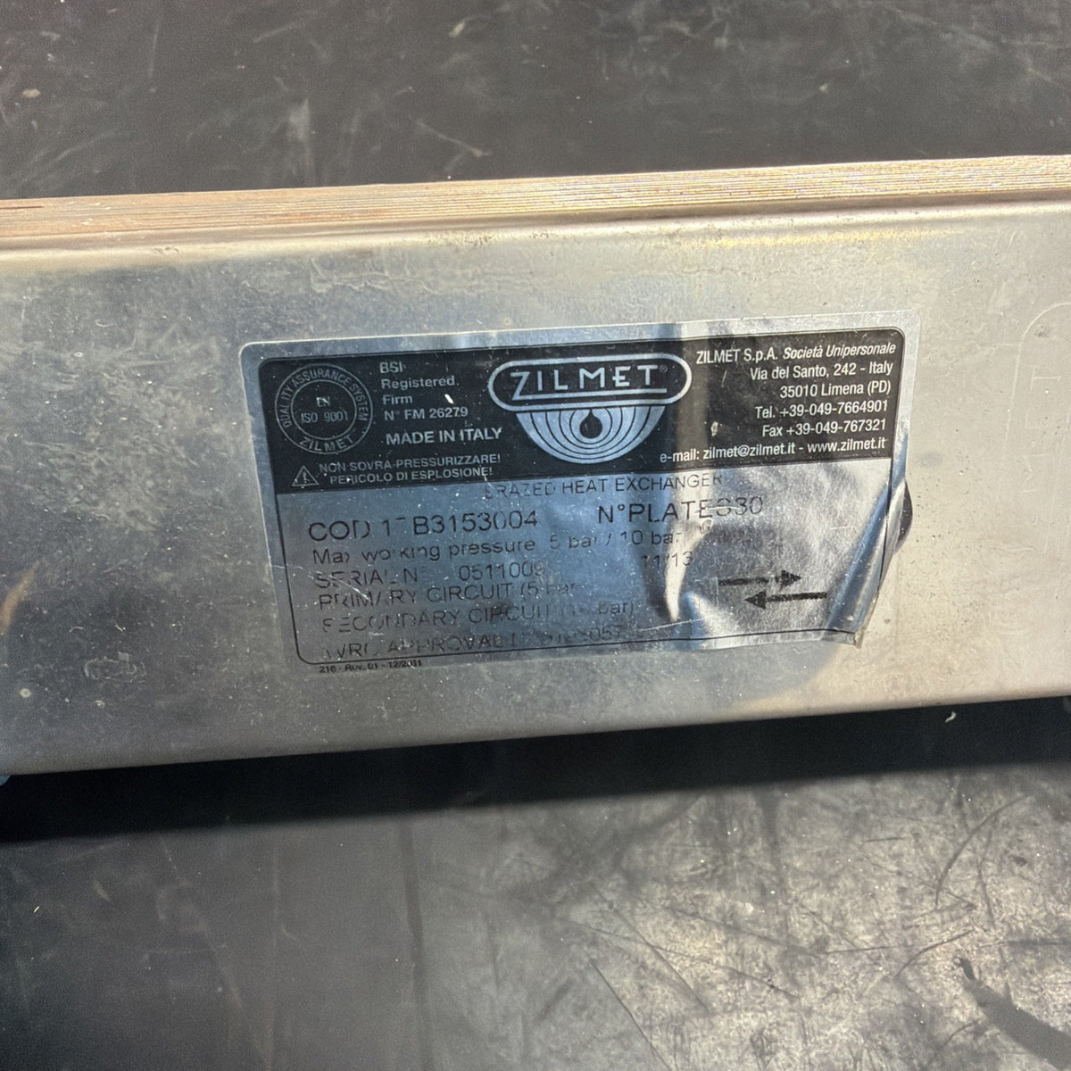 Zilmet 17B3153004N ZB315 Scambiatore Sanitario 30 Piastre Usato1