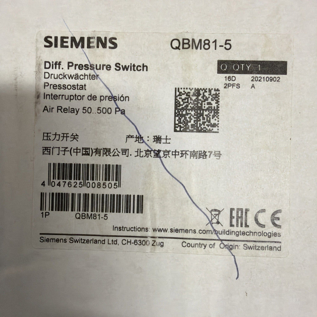 Siemens QBM81-5 Pressostato Differenziale Canali Aria2