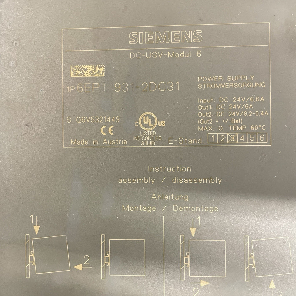 Siemens 6EP1931-2DC31 SITOP DC-UPS Modulo 6A Alimentatore2