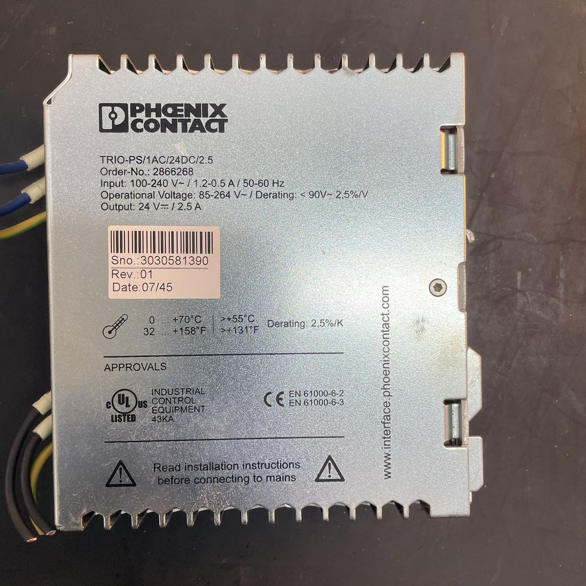Phoenix Contact TRIO-PS/1AC/24DC/2.5 2866268 Alimentatore 24V 2,5A1