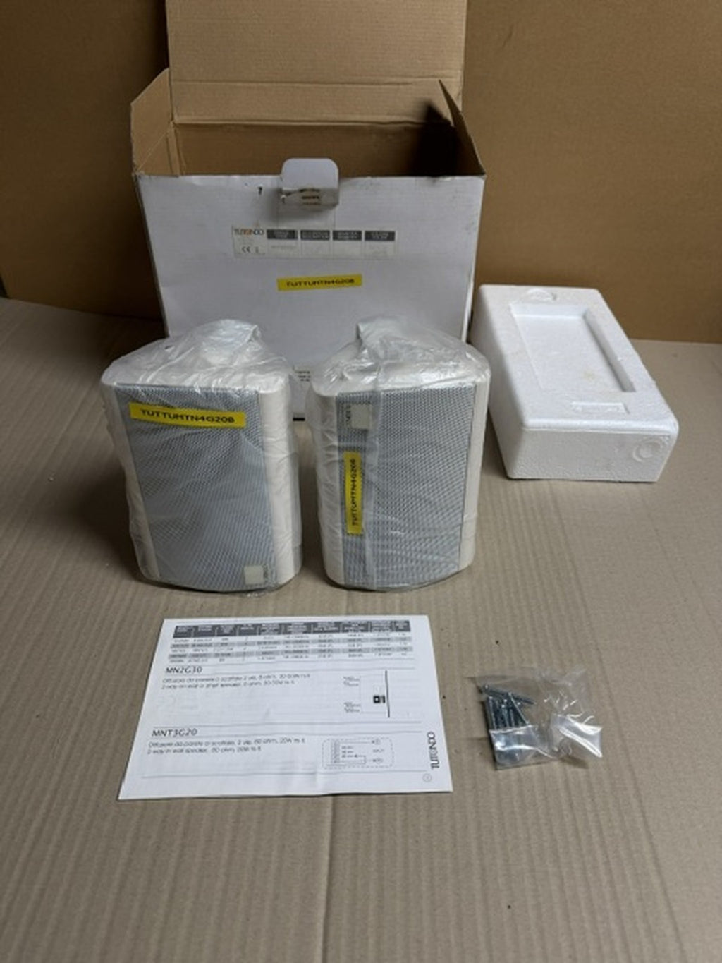 Tutondo Minni MNT4G20B coppia diffusori 2 vie 20W linea 100V parete bianchi0