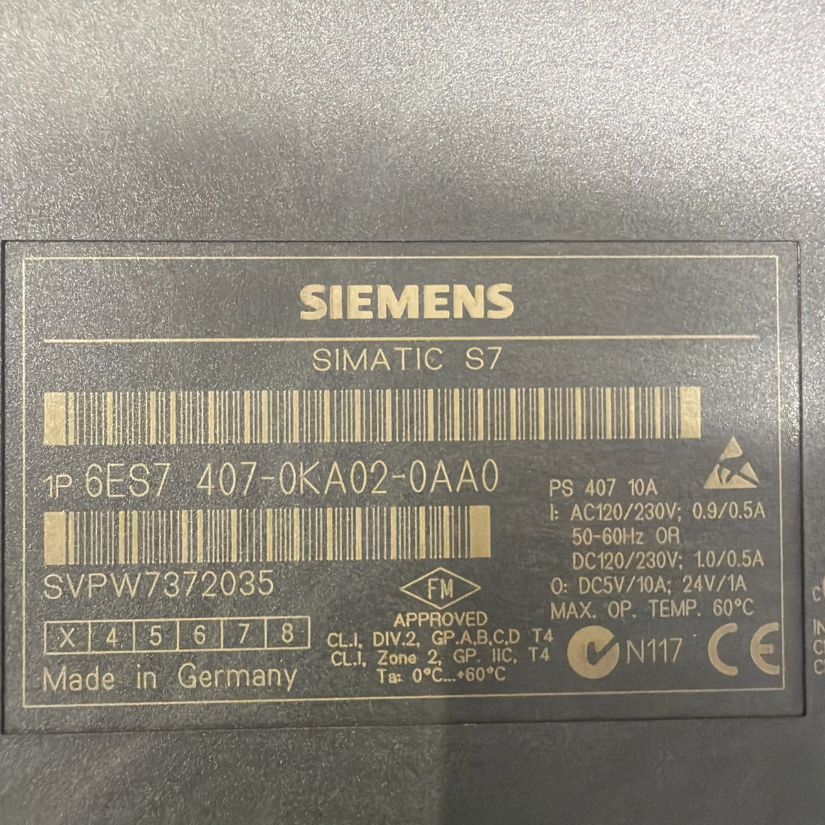 Siemens 6ES7407-0KA02-0AA0 SIMATIC S7-400 PS407 Alimentatore1